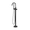 Kibi Circular Floor Mount Tub Filler With Hand Shower - Matte Black KTF301MB - alternate 1